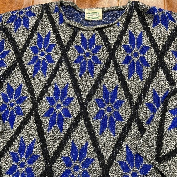 Separate Issue Vintage Knit Sweater Gray Blue Black Women's Size Large - Picture 2 of 8
